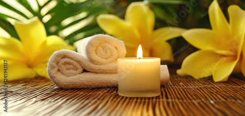 A home spa retreat with soothing candles, plush towels, and mindfulness therapy, enhancing relaxation and inner peace. relaxation and rejuvenation . Wellness and self-care