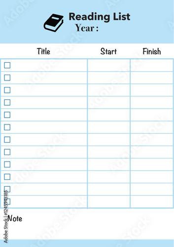Reading List, Reading Log, Book tracker, Reading tracker, Reading chart, Reading motivation blank. Book review tracker journal template for readers.