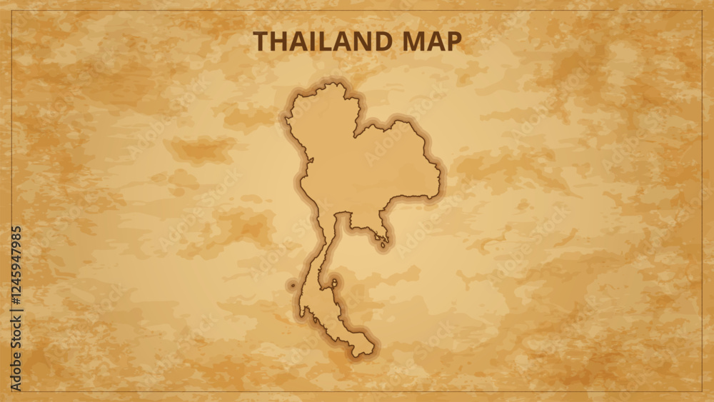 Obraz premium A Vintage Map Depicting the Borders of the Thailand. Thailand map with federal states in A vintage map based background, Political Thailand Map