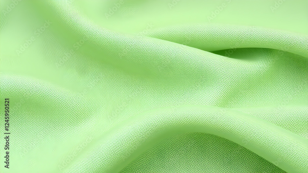 Naklejka premium Beautiful sage green fabric as background, closeup. Generative AI