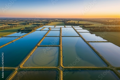 Sunset view of tianjin Tanggu sunning salt farm