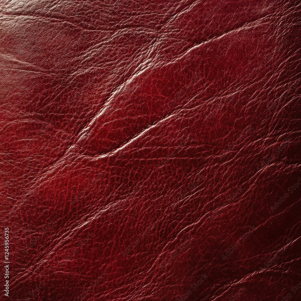 Fototapeta premium Deep red leather texture background with zen papaya fruit on a contrasting surface