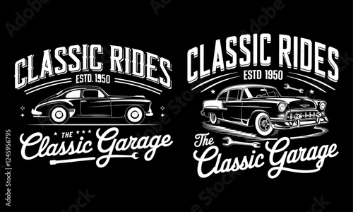Classic Rides T-Shirt Design - Vintage Car Lovers and Garage Enthusiasts, Perfect for Automotive Fans, Established 1950, Retro Graphic for Casual Wear