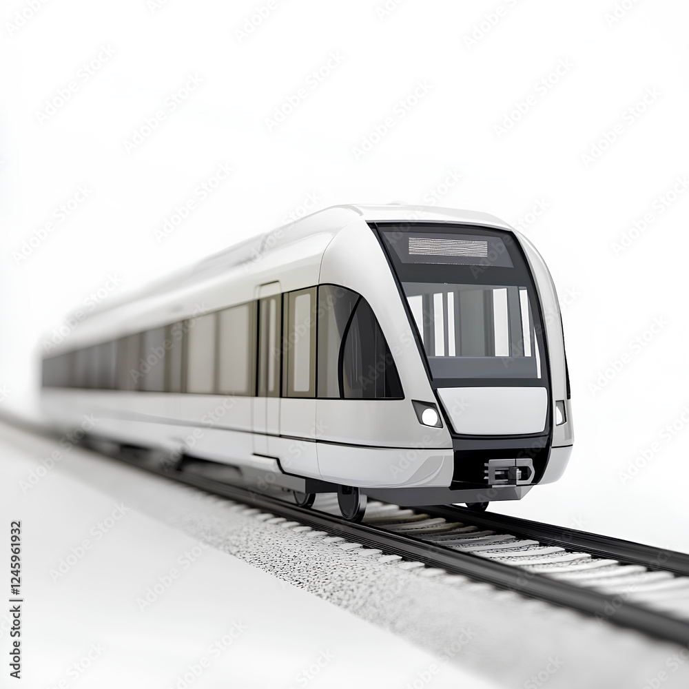 Naklejka premium Illustration of a modern train, miniature, white background