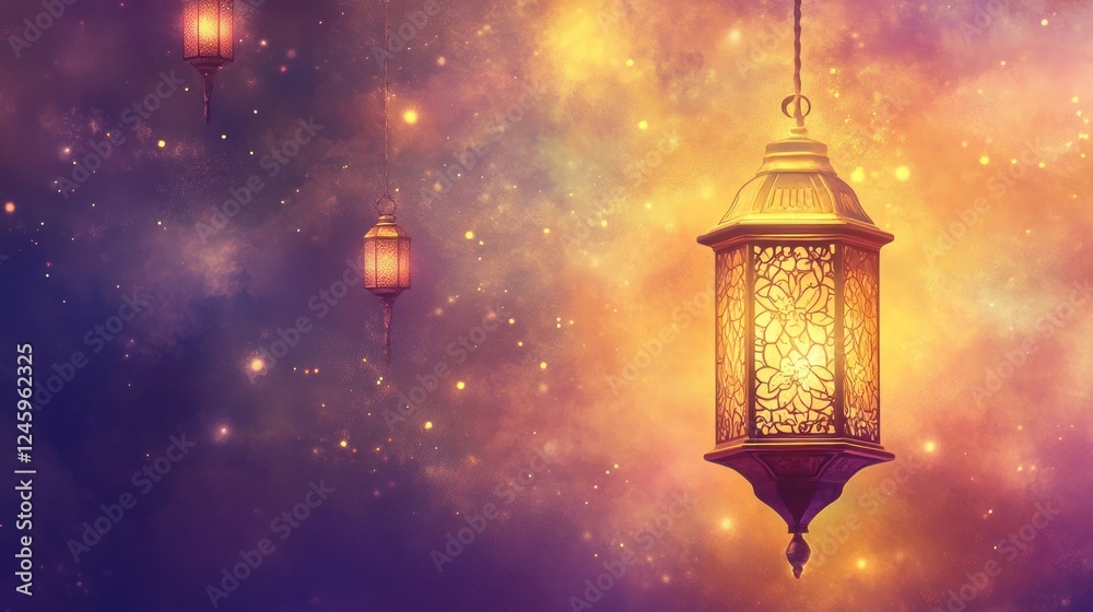 Ornate Ramadan Lantern with Mystical Glow