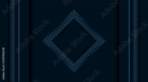 Elegant banner template with pattern geometric shape | Decorative abstract background for web, texture, greeting, flyer, futuristic | Creative federal blue Islamic background with square