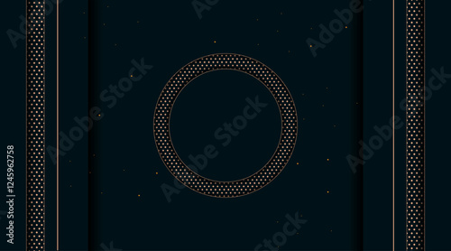 Elegant banner template with pattern geometric shape | Decorative abstract background for web, texture, greeting, flyer, futuristic | Creative dark blue Islamic background with circle 