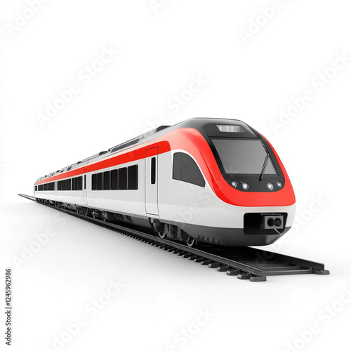 Illustration of a modern train, miniature, white background