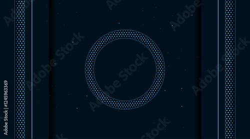 Elegant banner template with pattern geometric shape | Decorative abstract background for web, texture, greeting, flyer, futuristic | Creative navy-blue Islamic background with circle 