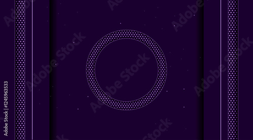 Elegant banner template with pattern geometric shape | Decorative abstract background for web, texture, greeting, flyer, futuristic | Creative violet Islamic background with circle 
