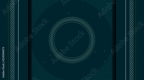 Elegant banner template with pattern geometric shape | Decorative abstract background for web, texture, greeting, flyer, futuristic | Creative teal, black Islamic background  