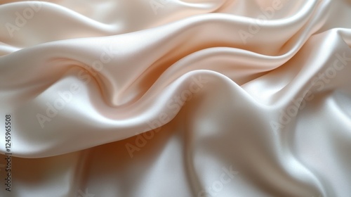 Draped beige silk fabric, studio shot, texture background, design