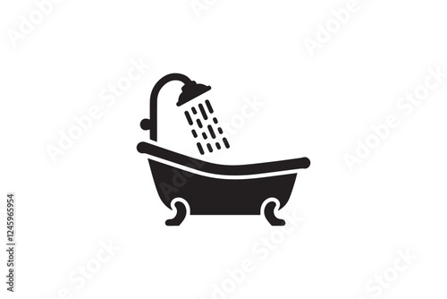 bath tap vector silhouette isolated in white background