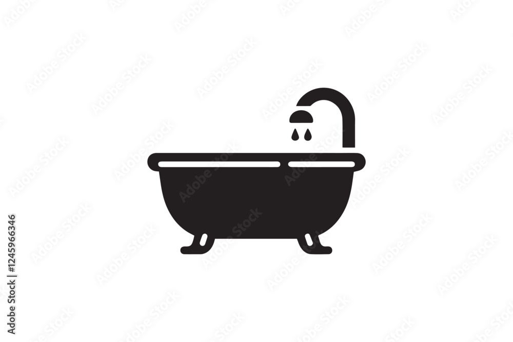 bath tap vector silhouette isolated in white background bath tap vector silhouette isolated in white background