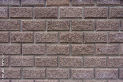 Obraz na płótnie Texture of brownish pink split face brickwork with stretcher bond pattern w salonie