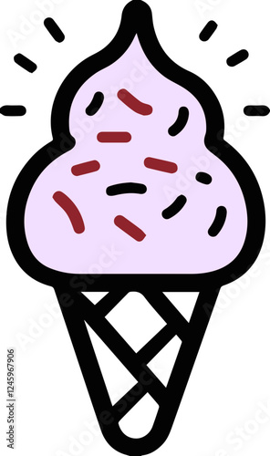 Ice cream cone, sweet dessert icon