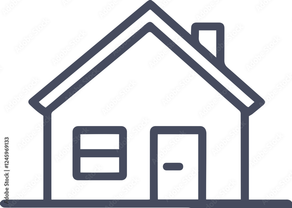 Black outline house icon vector illustration Black outline house icon vector illustration