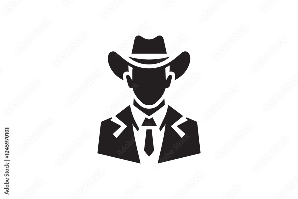 western cowboy vector silhouette isolated in white background western cowboy vector silhouette isolated in white background