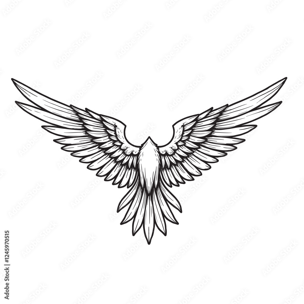Fototapeta premium vector illustration of a bird, vector illustration of an eagle, dove of peace