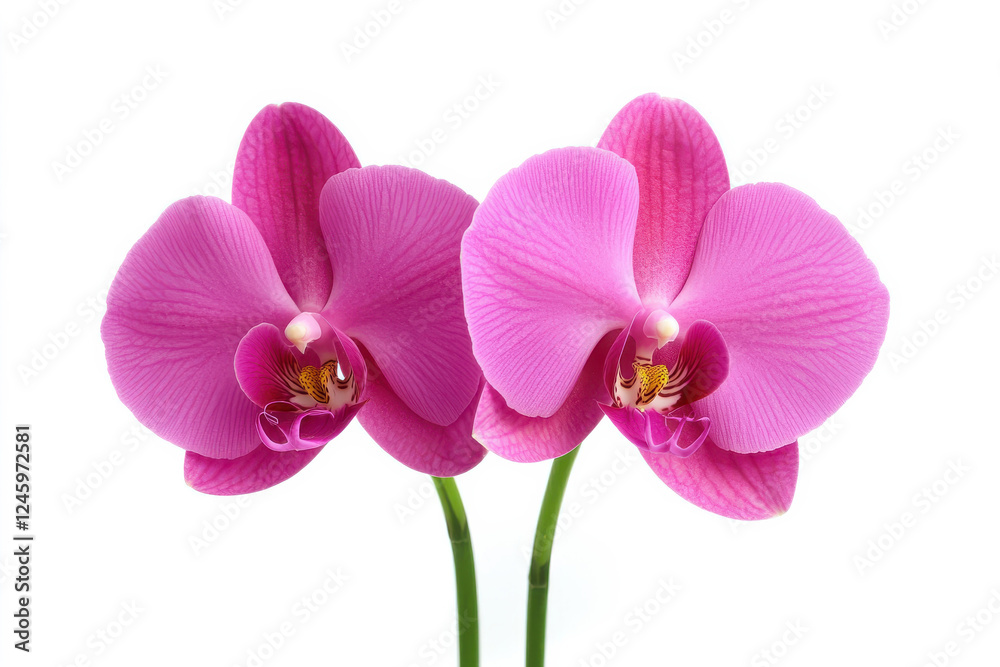 Beautiful pink orchids showcasing vibrant petals and a delicate structure. isolated on white background. Beautiful pink orchids showcasing vibrant petals and a delicate structure. isolated on white background.