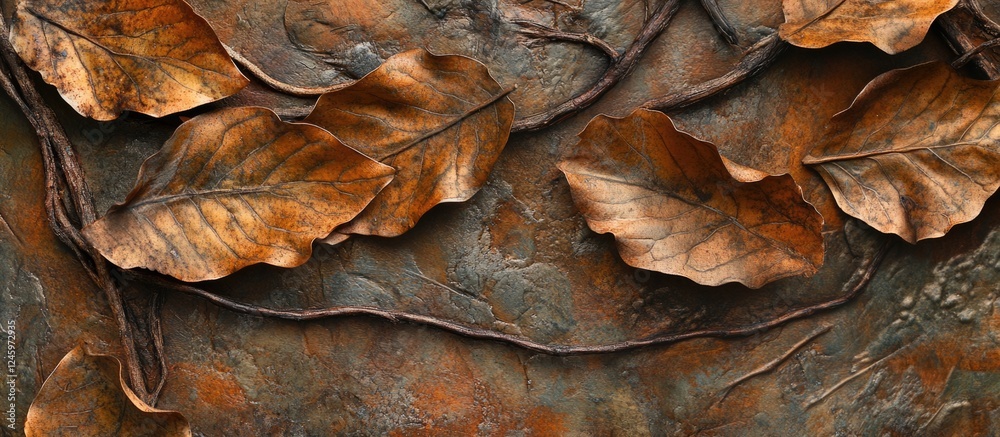 Autumn foliage textures with dry leaves and twigs creating a natural earthy background for seasonal themes and designs. Autumn foliage textures with dry leaves and twigs creating a natural earthy background for seasonal themes and designs.