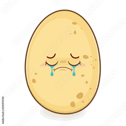 potato crying face cartoon cute