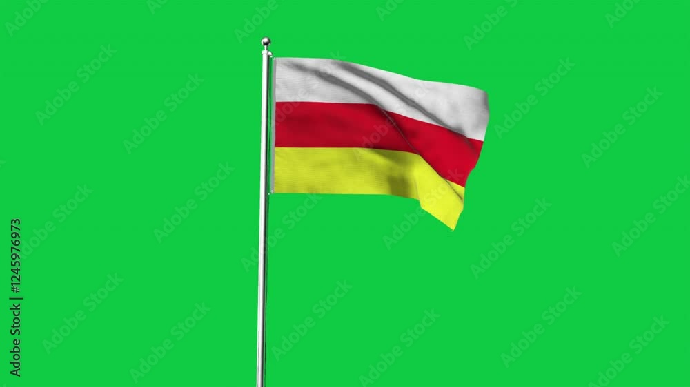 High detailed flag of North Ossetia. National North Ossetia flag. 3D illustration. High detailed flag of North Ossetia. National North Ossetia flag. 3D illustration.