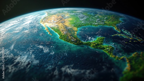 Wallpaper Mural Earth's North America, space view, clouds, geography, education Torontodigital.ca
