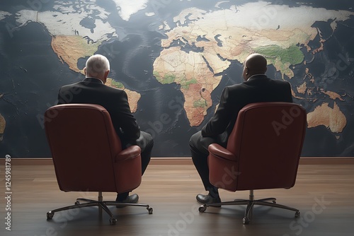 Wallpaper Mural Executives in a corporate meeting debating the impact of international business regulations Torontodigital.ca