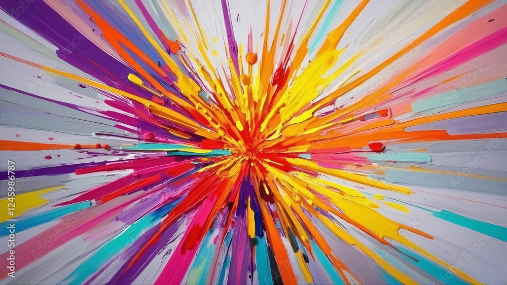 Colorful Abstract Rainbow Explosion with Psychedelic Patterns and Bright Burst Effects Colorful Abstract Rainbow Explosion with Psychedelic Patterns and Bright Burst Effects