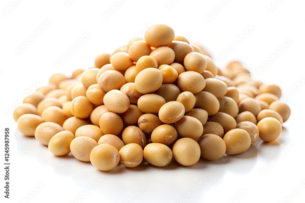 A single soybean, macro-photographed against a clean white background. High-resolution image, perfect for food or plant photography. A single soybean, macro-photographed against a clean white background. High-resolution image, perfect for food or plant photography.