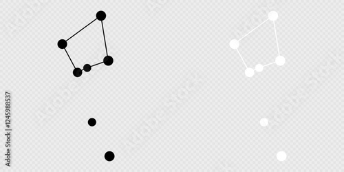 Norma constellation map set. Vector illustration.