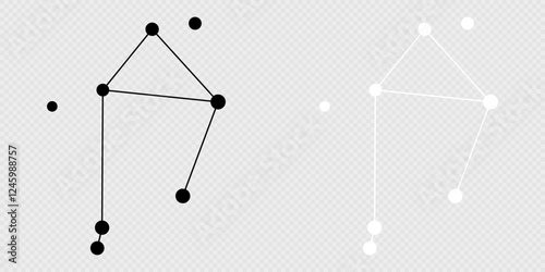 Libra constellation map set. Vector illustration.