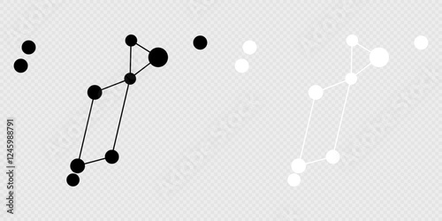 Lyra constellation map set. Vector illustration.