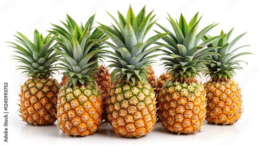 Obraz premium bunch of pineapple isolated on white background