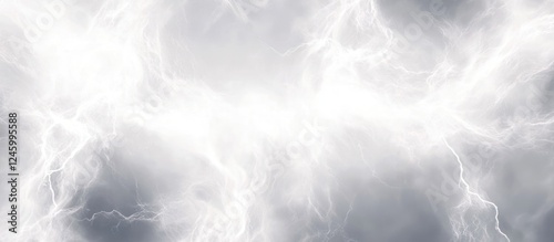 Bright Chaotic Energy Storm Background with Space for Text in a Light Gray and White Color Palette