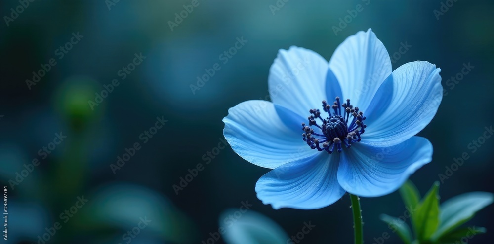 Delicate petals unfurl in ethereal blue anemone, flower, anemone Delicate petals unfurl in ethereal blue anemone, flower, anemone