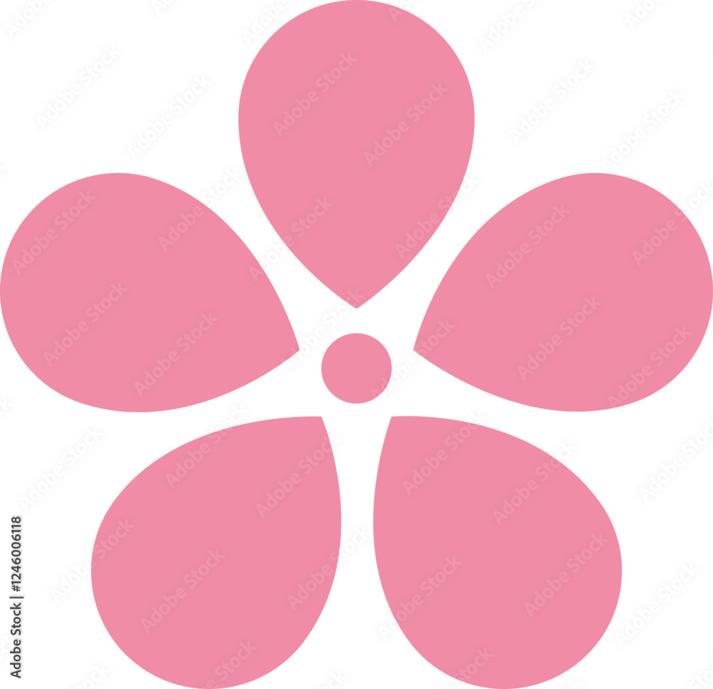 Cherry Peach plum Blossom flower spring flowers flat vector icon set for apps websites or print. Cherry Peach plum Blossom flower spring flowers flat vector icon set for apps websites or print.