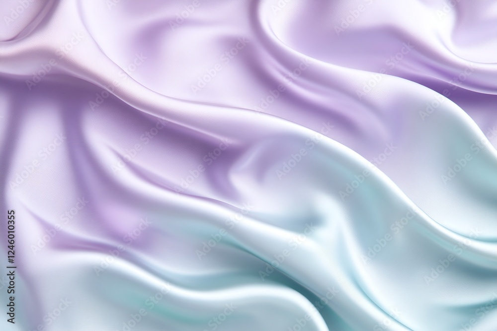 Obraz premium Flowing Pastel Purple and Cyan Silk Fabric with Soft Wrinkles and Smooth Texture Background