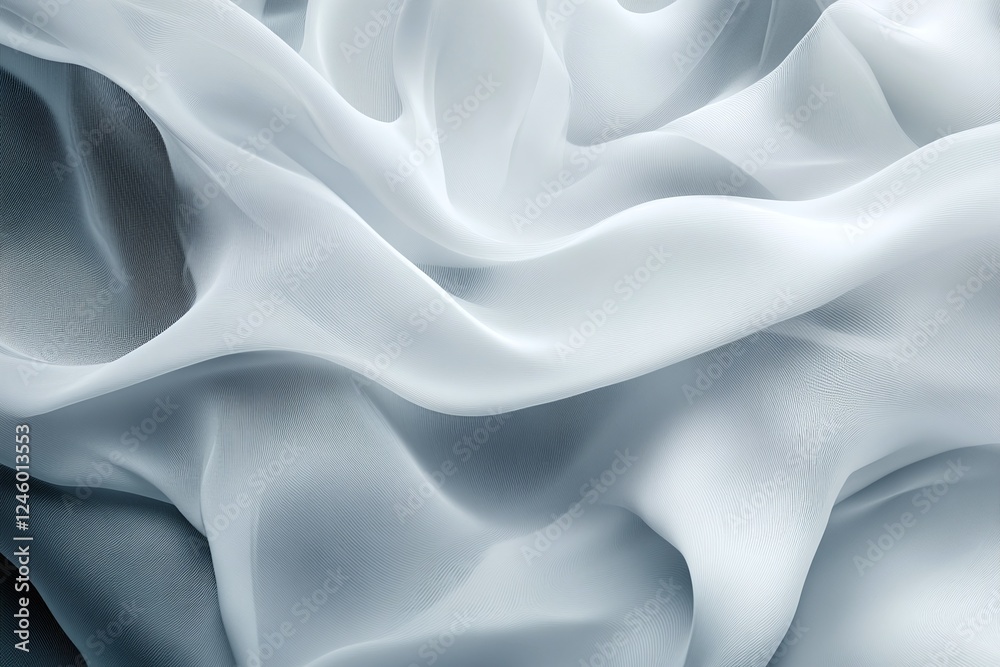 Obraz premium Soft Flowing White and Gray Fabric Layers with Smooth Texture and Subtle Light Elegance