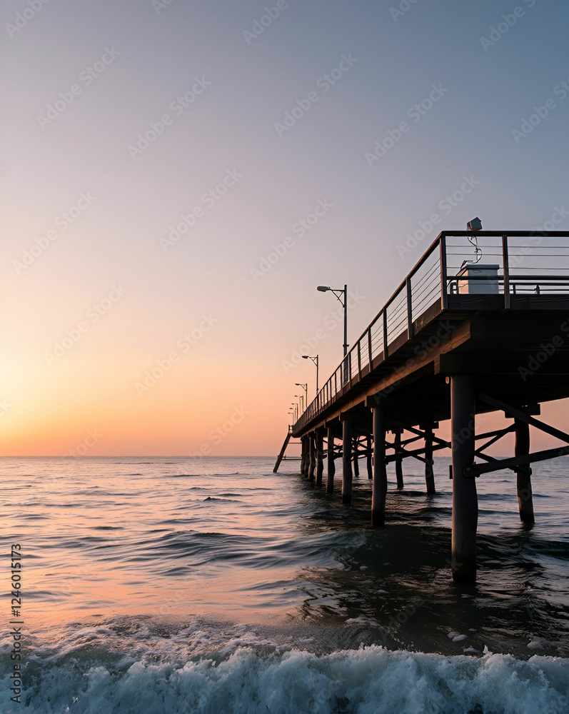 Pier over the sea against the sky during sunset. Pier over the sea against the sky during sunset.