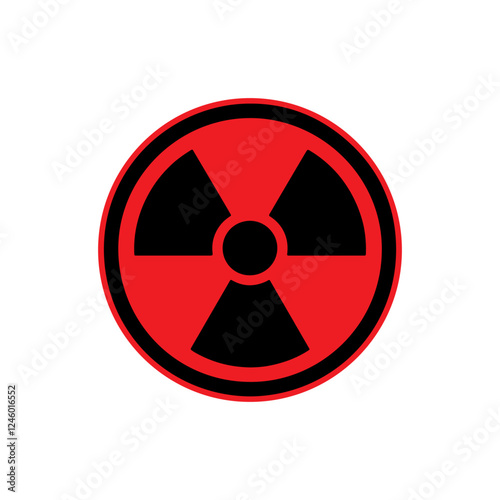 Red radiation symbol. Radiation sign. Radiation warning sign. Radiation icon silhouette vector flat illustration design on white background.