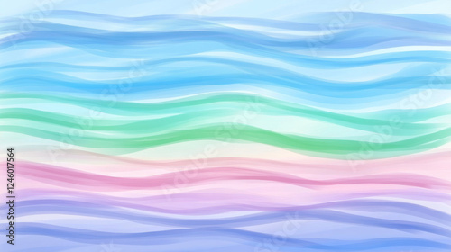 Colorful pastel waves in abstract background