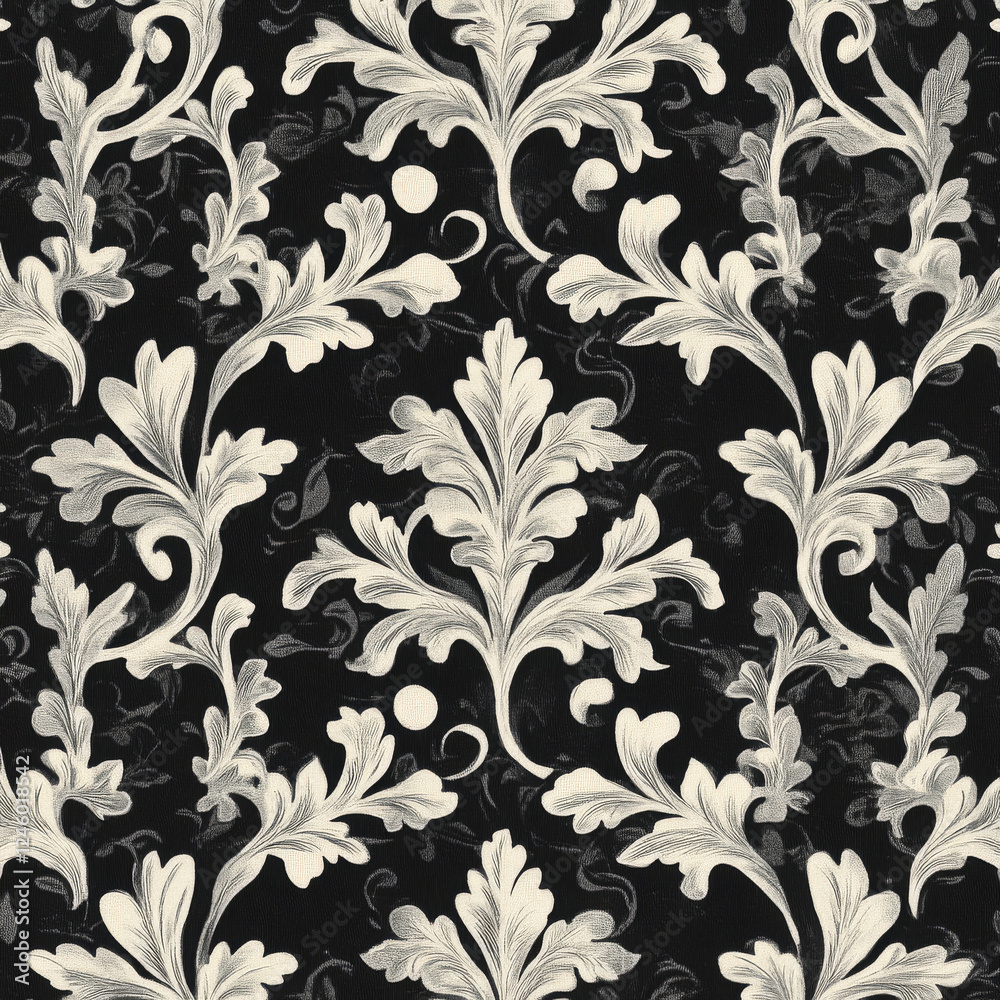 Elegant floral pattern with black background Elegant floral pattern with black background
