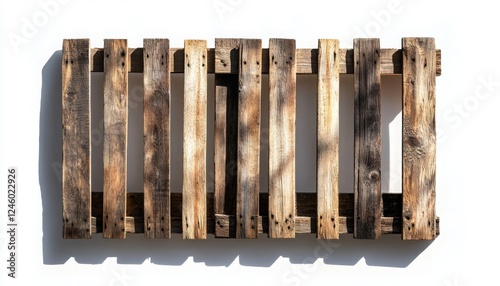 Wooden Pallet on White Background for Industrial or DIY Use - Perfect for Packaging, Storage, and Creative Projects