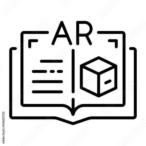 Ai learning icon in line style 