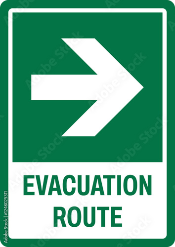 emergency and first aid safety signs v2 uppercase text_evacuation route_portrait size a4/a3/a2/a1	 