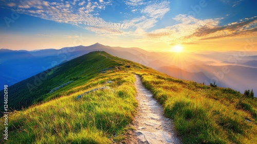 Majestic Sunrise Mountain Path: A Breathtaking View