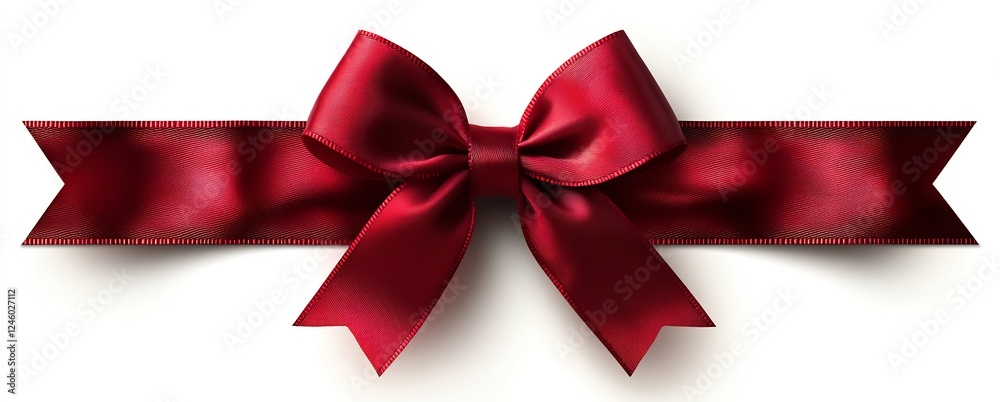 Elegant Red Satin Ribbon Bow, Perfect for Festive Occasions Elegant Red Satin Ribbon Bow, Perfect for Festive Occasions