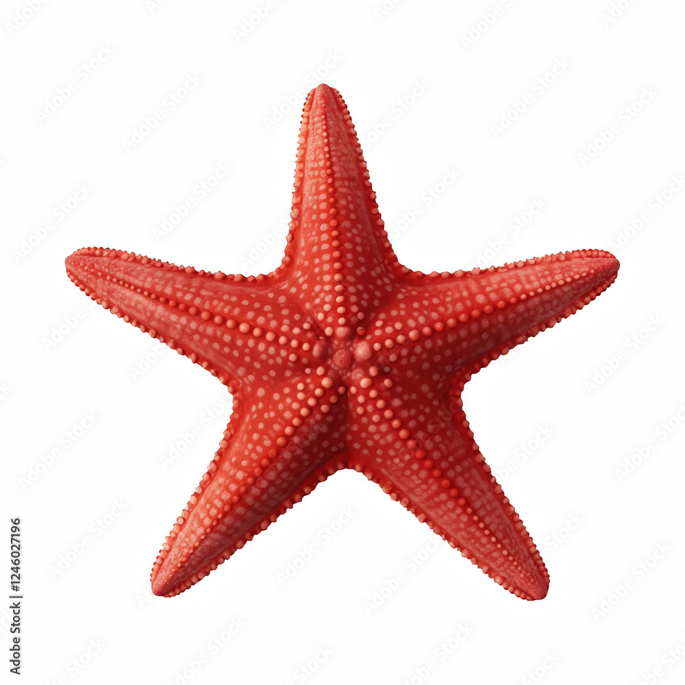Realistic Red Starfish with Detailed Bumpy Texture and Five Arms Isolated on Transparent Background. Generative Ai. Realistic Red Starfish with Detailed Bumpy Texture and Five Arms Isolated on Transparent Background. Generative Ai.